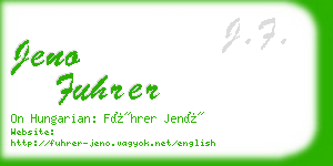 jeno fuhrer business card